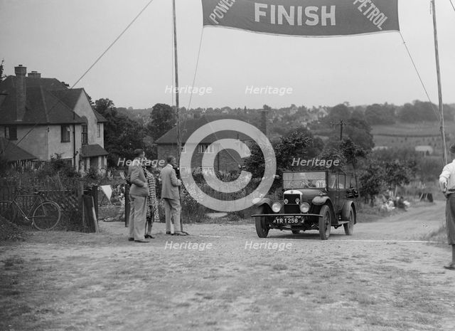 Star of AC Desch at the finish of the Middlesex County AC Hill Climb, c1930. Artist: Bill Brunell.