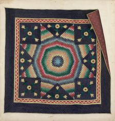 Star of Bethlehem Quilt, c. 1940. Creator: Sylvia DeZon