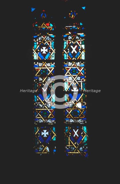 Star of David in stained glass church window, Barcelona, Spain. Artist: Unknown