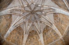 Star shaped Gothic vaulted ceiling, Beja Castle, Beja, Portugal, 2009. Creator: Samuel Magal