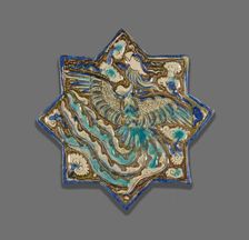 Star-Shaped Tile with Phoenix, Ilkhanid dynasty (1256-1353), late 13th century. Creator: Unknown