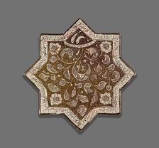 Star-Shaped Tile, Ilkhanid dynasty (1256-1353), 13th century, dated c.1262. Creator: Unknown