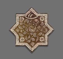 Star-Shaped Tile, Ilkhanid dynasty (1256-1353), 13th century, dated c.1262. Creator: Unknown