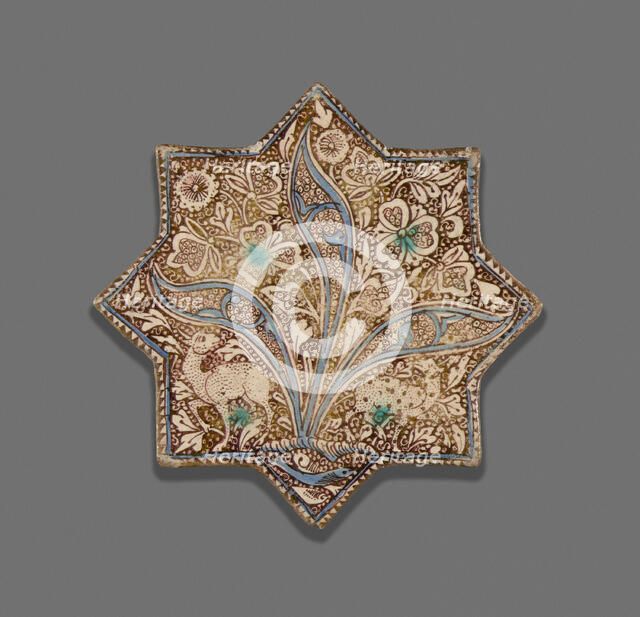 Star-Shaped Tile, Ilkhanid dynasty (1256-1353), c. 1300. Creator: Unknown.