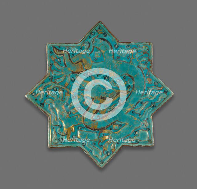 Star-shaped Tile, Ilkhanid dynasty (1256-1353), late 13th century. Creator: Unknown.