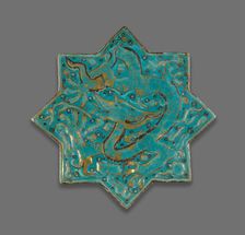 Star-shaped Tile, Ilkhanid dynasty (1256-1353), late 13th century. Creator: Unknown