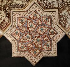 Star-Shaped Tile, Iran, 13th-14th century. Creator: Unknown