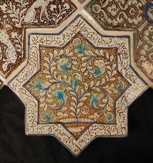 Star-Shaped Tile, Iran, 13th-14th century. Creator: Unknown