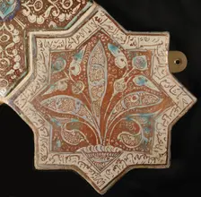 Star-Shaped Tile, Iran, 13th-14th century. Creator: Unknown