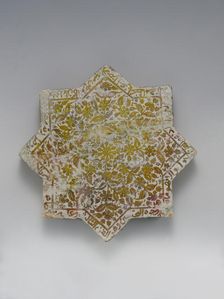 Star-Shaped Tile, Spain, first half 15th century. Creator: Unknown