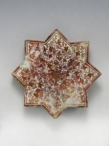Star-Shaped Tile, Spain, first half 15th century. Creator: Unknown