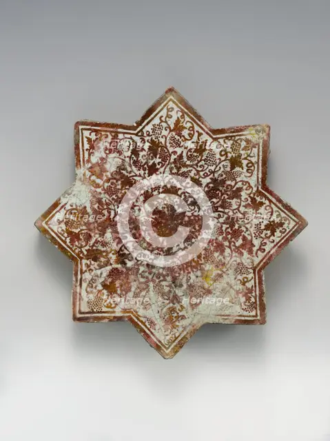 Star-Shaped Tile, Spain, first half 15th century. Creator: Unknown.
