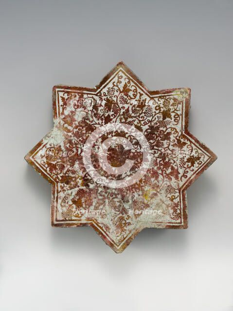 Star-Shaped Tile, Spain, first half 15th century. Creator: Unknown.