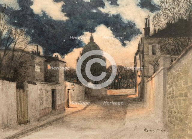 Starry night over Montmartre, 1897. Creator: Grasset, Eugène (1841-1917).