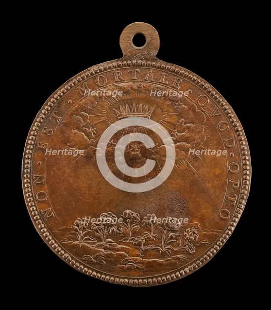 Stars and Clouds Encircling a Crown [reverse], 1642. Creator: Jean Darmand.