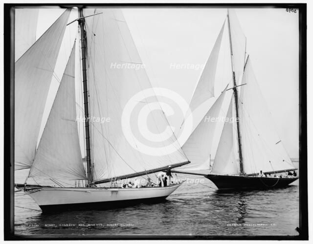 Start, Gossoon and Minerva, 1890 Aug 26. Creator: Unknown.