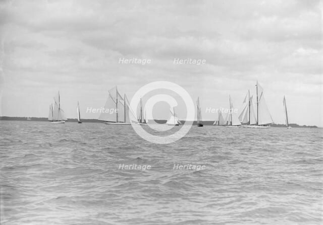 Start for the King's Cup yacht race, 1913. Creator: Kirk & Sons of Cowes.