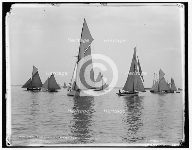 Start, first class, Dorchester regatta, 1888 June 18. Creator: Unknown.