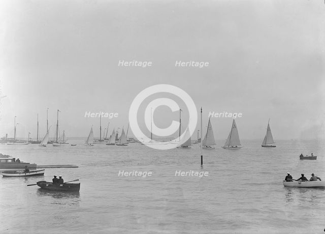 Start of 6 Metre Class boats for the first British-American Cup, 1921. Creator: Kirk & Sons of Cowes.