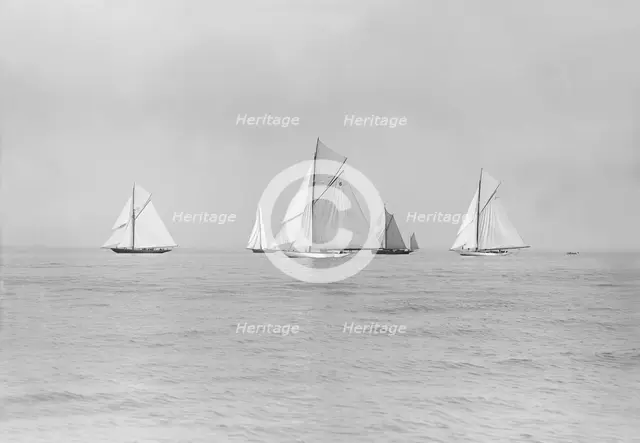Start of Cowes to Weymouth Race, August 1913. Creator: Kirk & Sons of Cowes.