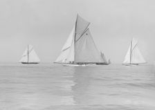 Start of Cowes to Weymouth Race: Carina, Adelaide, Ma'oona, Britannia, 1913. Creator: Kirk & Sons of Cowes