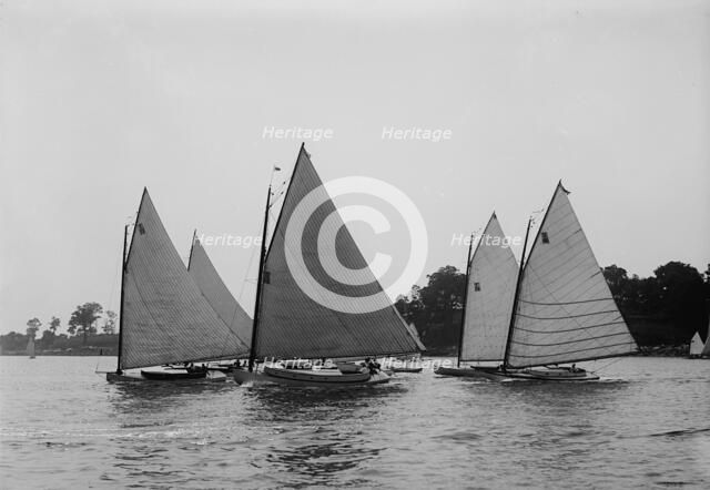 Start of cabin catboats, I.H. Reg., 1898 July 30. Creator: John S Johnston.