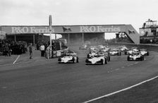 Start of F3 race at Thruxton, Senna front row on left, 4th April 1983. Creator: Unknown