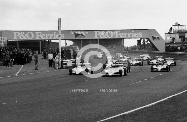 Start of F3 race at Thruxton, Senna front row on left, 4th April 1983. Creator: Unknown.