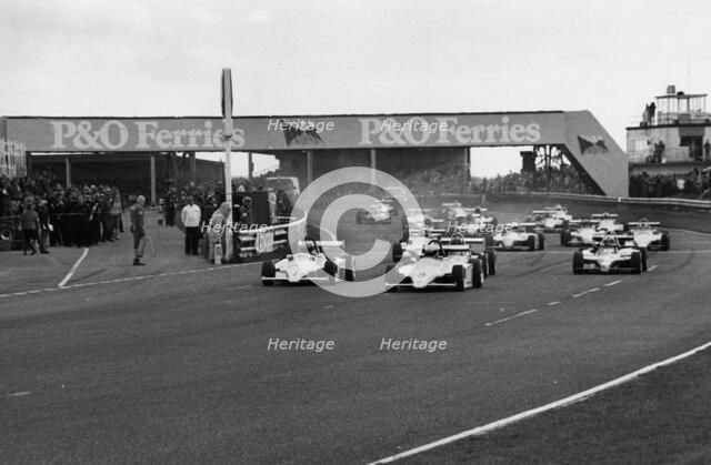 Start of F3 race at Thruxton, Senna front row on left, 4th April 1983. Creator: Unknown.