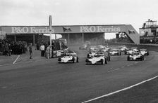 Start of F3 race at Thruxton, Senna front row on left, 4th April 1983. Creator: Unknown