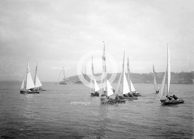 Start of International 14 dinghy race from Island Sailing Club, 1934. Creator: Kirk & Sons of Cowes.