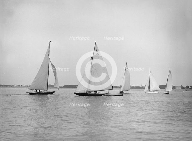 Start of One Ton Cup Race, Stokes Bay, 1913. Creator: Kirk & Sons of Cowes.