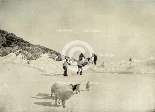 'Start of Western Party from Cape Royds', c1908, (1909).  Artist: Unknown.