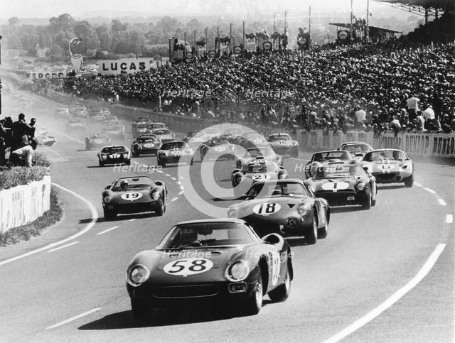 Start of the Le Mans 24 Hours, France, 1964. Artist: Unknown