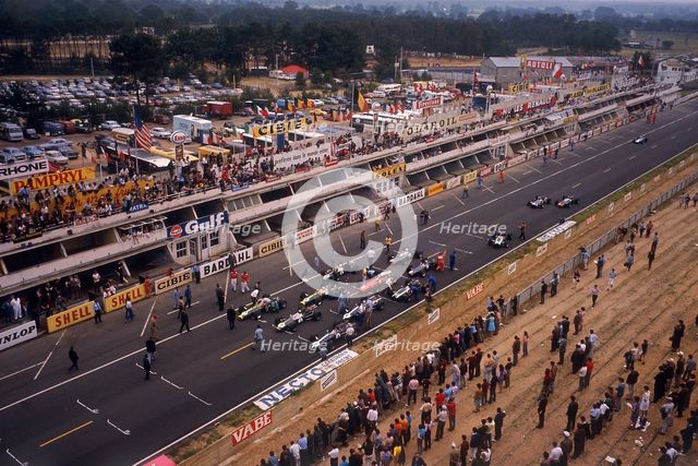 Starting grid of the French Grand Prix, Le Mans, 1967. Artist: Unknown