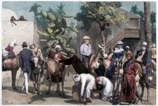 Starting for the Pyramids 1874.Artist: Bromley