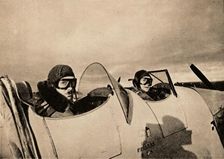 Starting on an instructional flight in a Miles Magister. The pupil is in the rear cockpit 1940