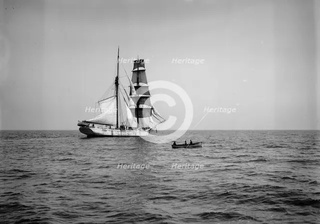 Starting on her cruise after dropping pilot, 1903. Creator: Unknown.
