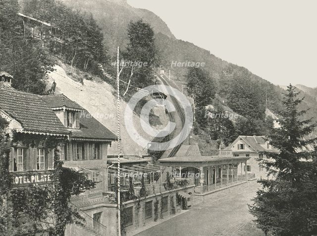 Starting point of the Pilatus Railway, Alpnachstad, Switzerland, 1895. Creator: W & S Ltd.