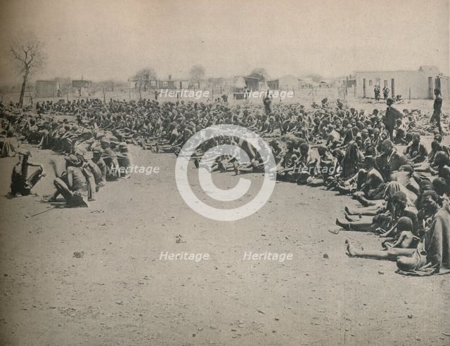 'Starving Natives coming in for Government Relief at Bulawayo', c1900. Creator: Unknown.