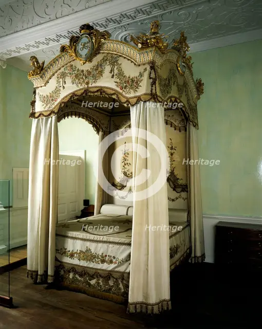 State Apartment with State Bed made in 1786, Audley End House, Essex, 1986. Artist: Unknown
