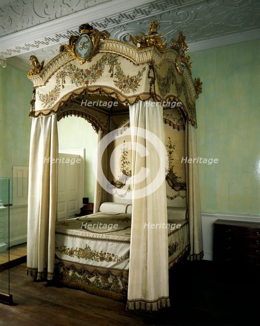 State Apartment with State Bed made in 1786, Audley End House, Essex, 1986. Artist: Unknown