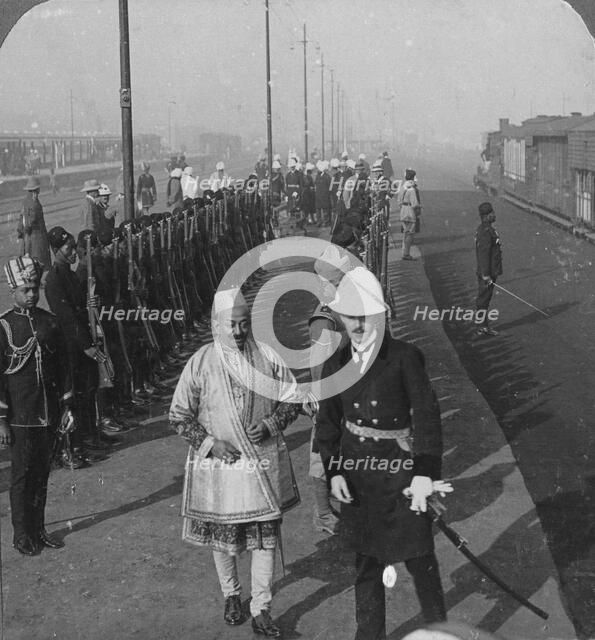 State arrival of the Maharaja of Benares at Delhi, India, 1912. Artist: HD Girdwood