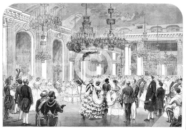 State Ball at Stockholm - from a sketch by our special artist, 1860. Creator: Unknown.