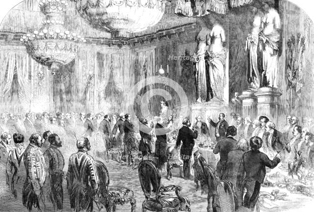 State Banquet given by the Emperor of the French to the Peace Plenipotentiaries, at the Tuileries, 1 Creator: Unknown.