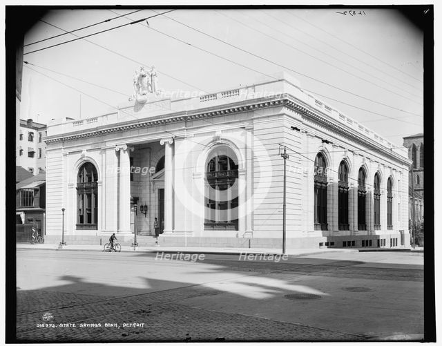 State Savings Bank, Detroit, between 1890 and 1901. Creator: Unknown.