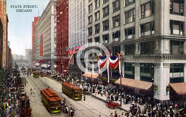 State Street, Chicago, Illinois, USA, 1910. Artist: Unknown