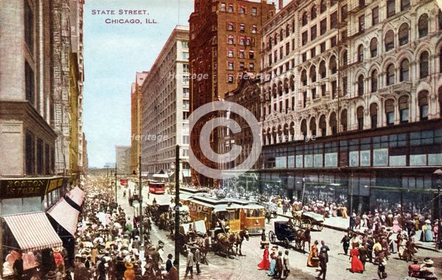 State Street, Chicago, Illinois, USA, 1910. Artist: Unknown