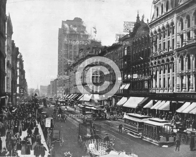 State Street, Chicago, Illinois, USA, c1900.  Creator: Unknown.