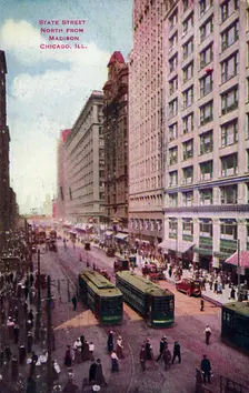 State Street looking north from Madison Street, Chicago, Illinois, USA, 1921